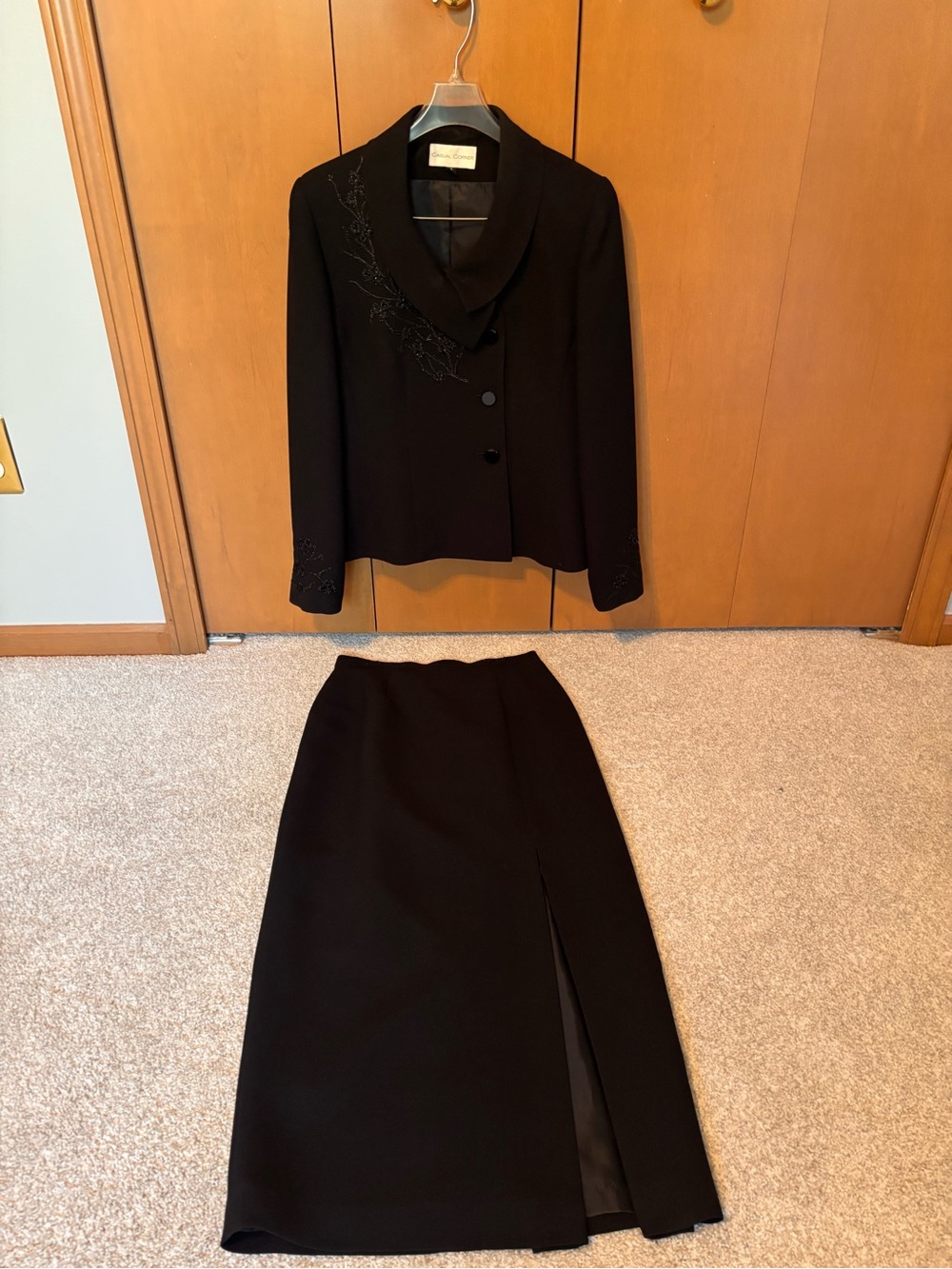 Black Womens Skirt & Blazer - Classic Straight Silhouette
